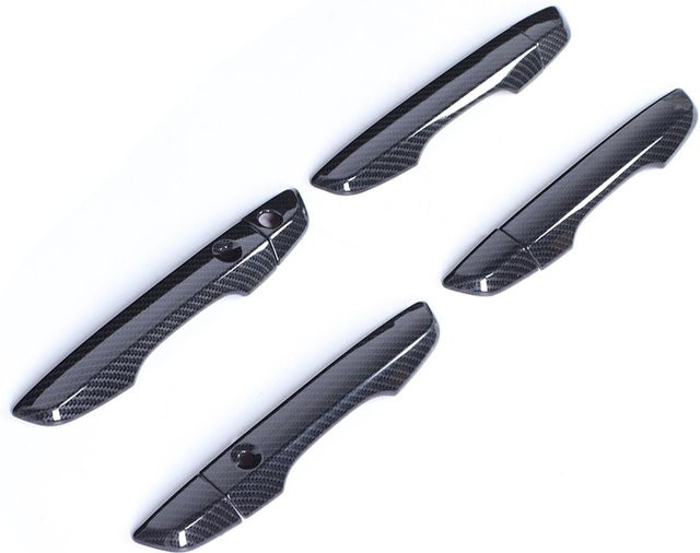 CosyHome 8er Set Smart Außentürgriffabdeckung Zierleiste im Kohlefaser-Stil für Honda Civic 2016-2019, Grau - Bild 1