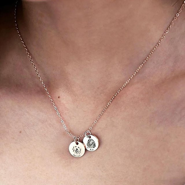 YULIN Halskette mit Anhänger, Edelstahl, Silber, Unisex - Bild 1