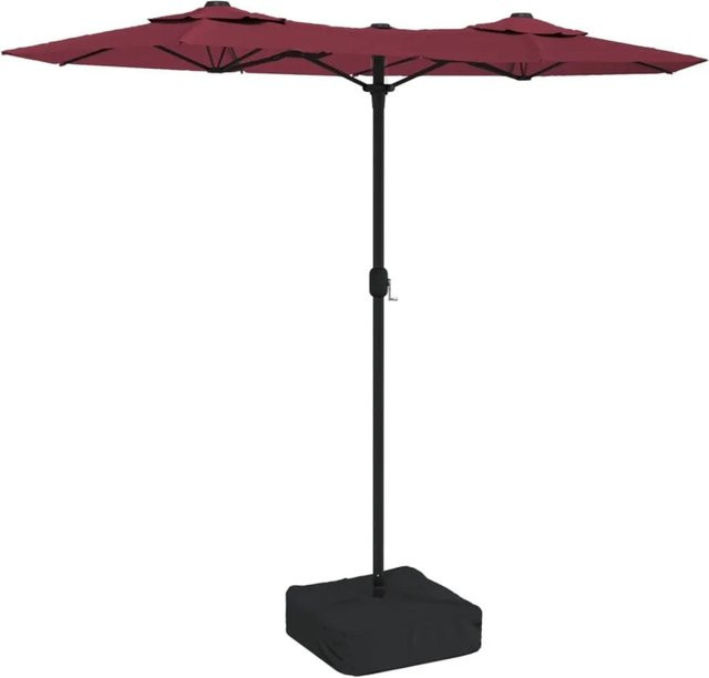 vidaXL Doppel-Sonnenschirm aus Polyester in Bordeauxrot mit Eisengestell, Breite: 316 cm, Tiefe: 145 cm, Höhe: 240 cm - Bild 1