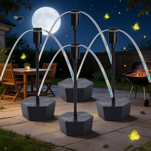 ARTOFUL Einziehbarer Fliegenabweisender Ventilator in Schwarz, USB wiederaufladbar und batteriebetrieben, B/T/H: 26,5 x 11,0 x 11,0 cm - Bild 1