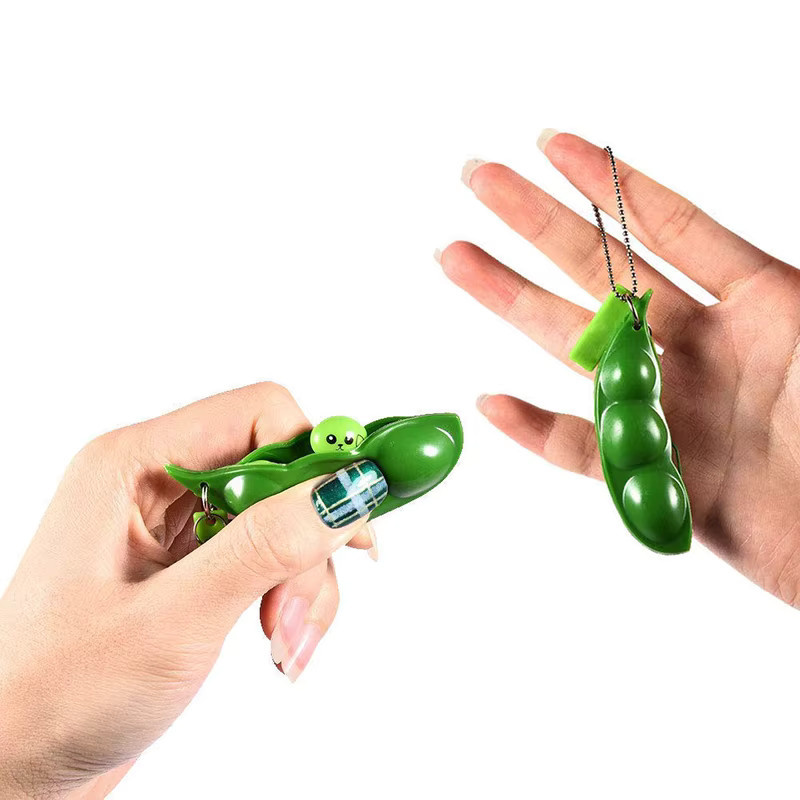 Meade Pea Pod Stressabbau Spielzeug, Quetschen, Edamame Schlüsselbund - Bild 2