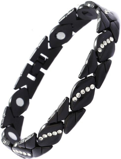 Armband, Wind Blatt, Diamant, Magnet, Zinklegierung, Schwarz, Unisex - Bild 1