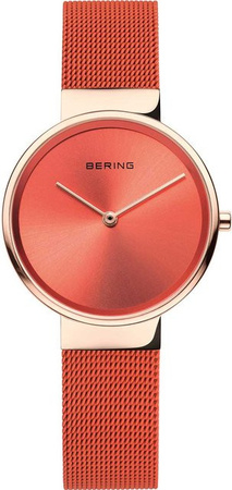 Bering Damenuhr, Quarz, Edelstahl, Orange, 31 mm, 5 ATM