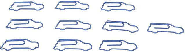 Igeteck Büroklammern in Autoform aus Metall, 100 Stück, Grau und Blau - Bild 1