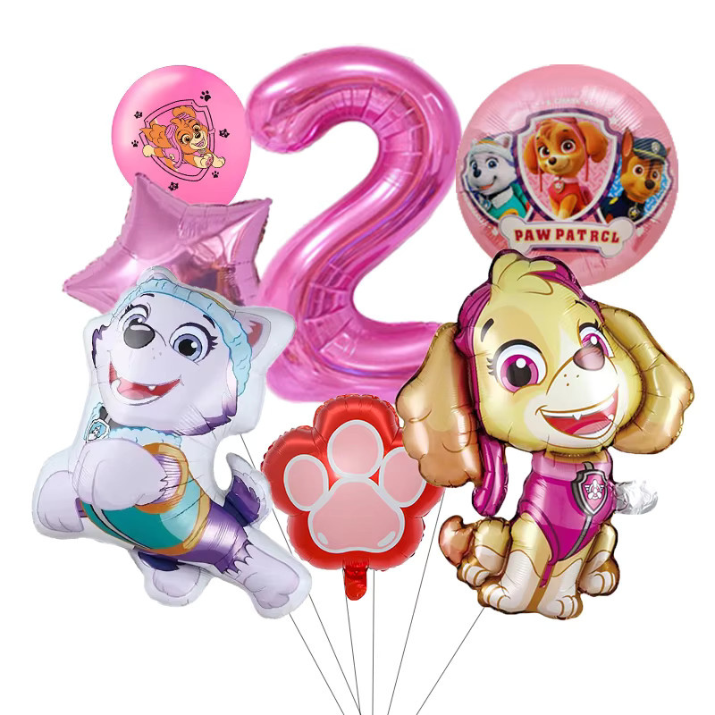 Paw Patrol Geburtstag Dekoration Set mit 7 bunten Aluminium-Folienballons für Kinderpartys - Bild 2