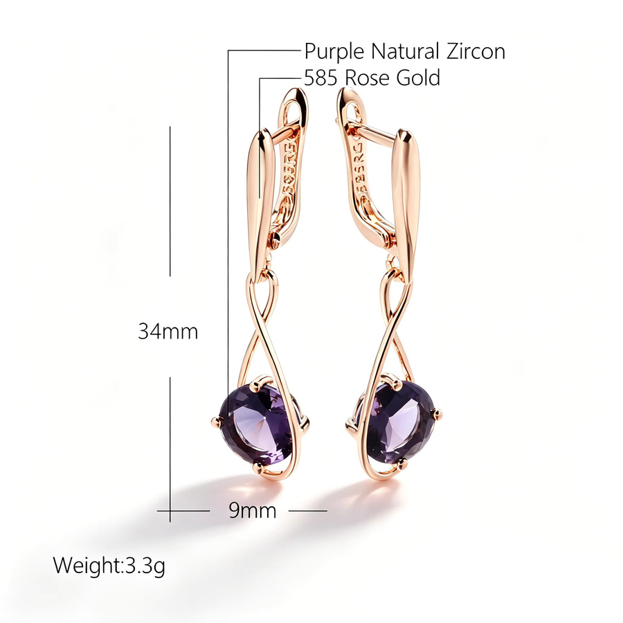 Kinel Ohrringe, Zircon, Purple, 585 Rose Gold, Damen - Bild 2