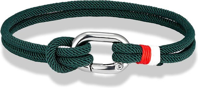 Seilarmband Herren, grün, Edelstahl, 23cm - Bild 1