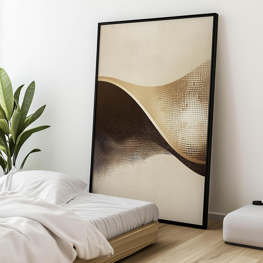 Abstrakter Druck Welle Punkte von iKable in Holzrahmen Helle Eiche, B: 50 cm, H: 70 cm - Bild 2