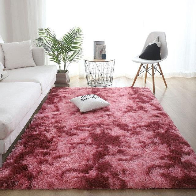 Yiran Furniture Samtteppich in Pink, weicher Kunstfell-Teppich für Wohnzimmer und Schlafzimmer, B/T: 80 x 50 cm - Bild 1