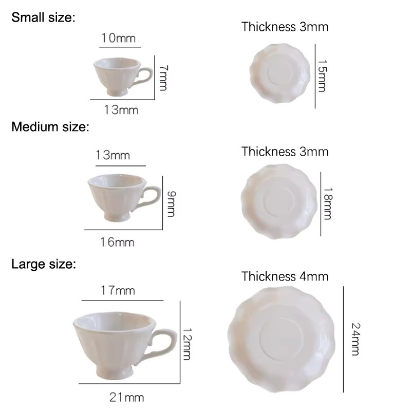 Französisch Retro Kaffee Tasse Platte Modell, Puppenhaus Möbel Zubehör, 1-teiliges Set - Bild 3