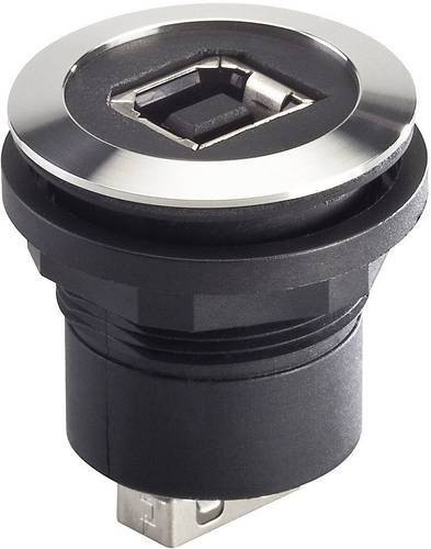 Georg Schlegel USB-Buchse Typ A aus Edelstahl in Silber, twin rund, RONTRON-R-JUWEL Koppler Buchse - Bild 1