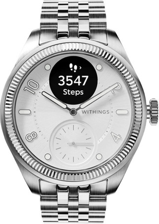Withings Smartwatch ScanWatch Nova Brilliant, Titan, Silber, 39 mm