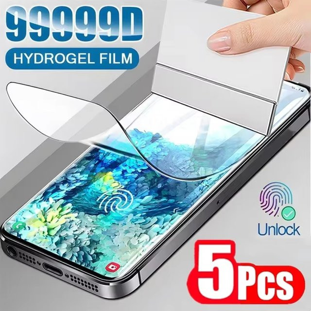 5 Stück transparente Hydrogel-Displayschutzfolien für Samsung Galaxy S24 S23 S22 S21 S20 S10 S9 S8 Ultra Plus FE Note 20 10 9 Plus - Bild 1