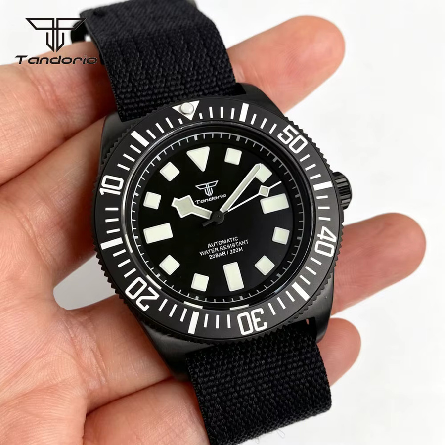 Tandorio Armbanduhr, Automatik, Titan, Schwarz, 42 mm, Unisex - Bild 5