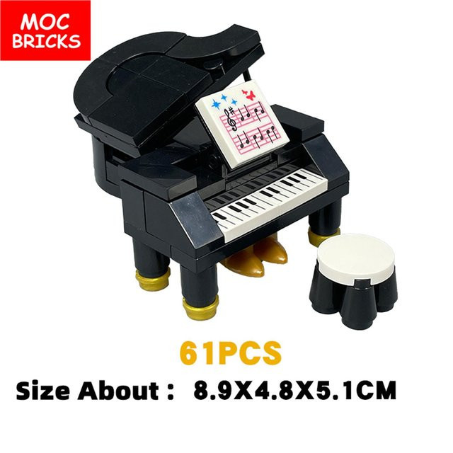 Yiran toy Konzertflügel Bausteine Musik Flügel Hausmöbel Stadt Zubehör - Bild 1