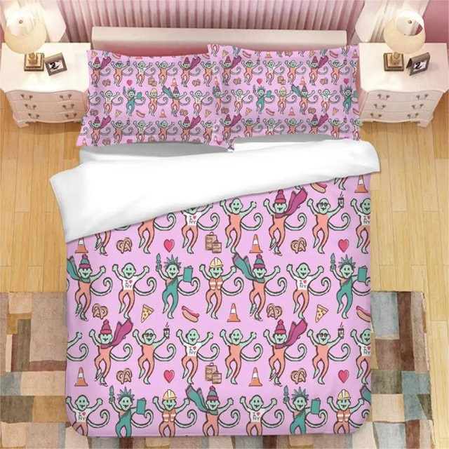 Roller Rabbit Bettwäscheset Rosa mit 3D-Druck, bestehend aus Bettbezug und Kissenbezügen, B/H: 135 x 200 cm - Bild 1