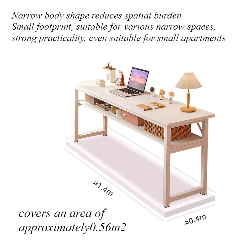 LIUSHADUOLA Gaming Desk in Weiß, minimalistischer Schreibtisch für Home Office und Schlafzimmer, rechteckig und matt - Bild 2