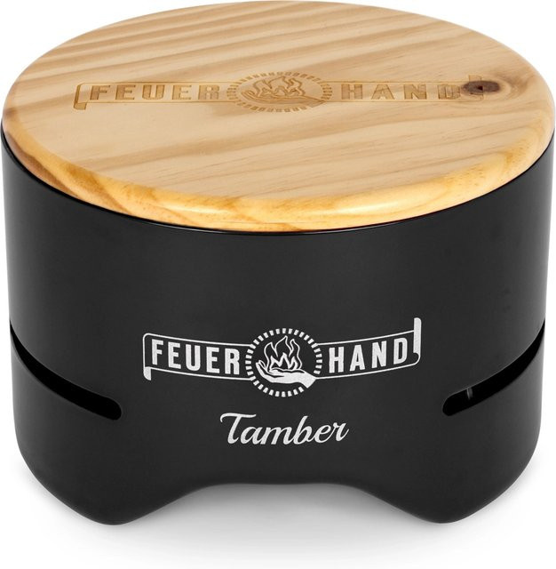 Feuerhand Tischgrill Tamber mit emailliertem Grillrost, Durchmesser: 20 cm, Tiefschwarz - Bild 1