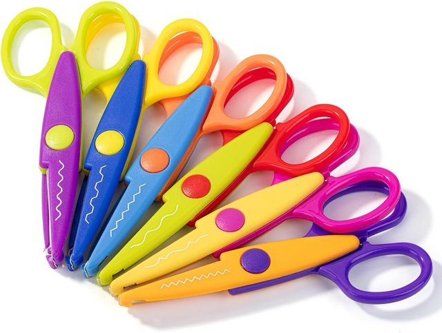 6er-Pack dekorative Zickzack-Bastelscheren in Pastellfarben für Scrapbooking und Musterdesign - Bild 1