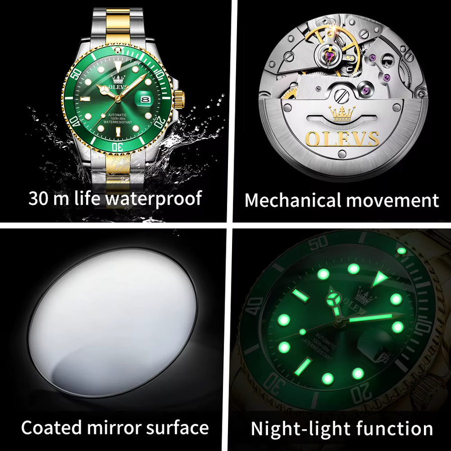 OLEVS Armbanduhr Automatik, Edelstahl, Herren - Bild 4