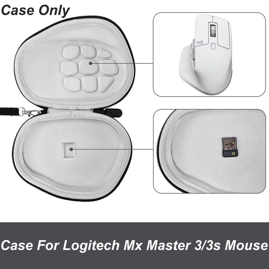 Hartschalen-Reisetasche für Logitech MX Master 3S und Master 3, universelle Aufbewahrungstasche in Schwarz und Grau - Bild 2