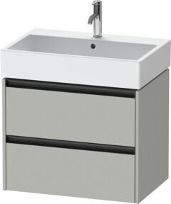 Duravit Waschtischunterschrank Ketho.2 in Betongrau, wandhängend mit 2 Schubladen, B: 68,4 cm, T: 46 cm, H: 54,9 cm - Bild 1