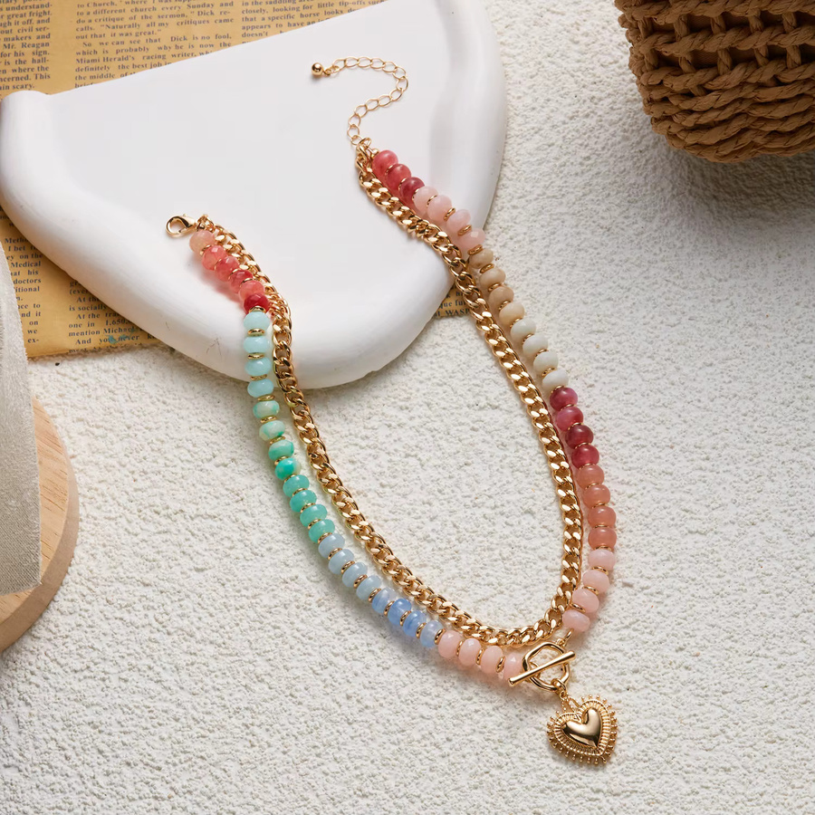 RINHOO FRIENDSHIP Perlenkette, Boho-Herzanhänger, Damen - Bild 2