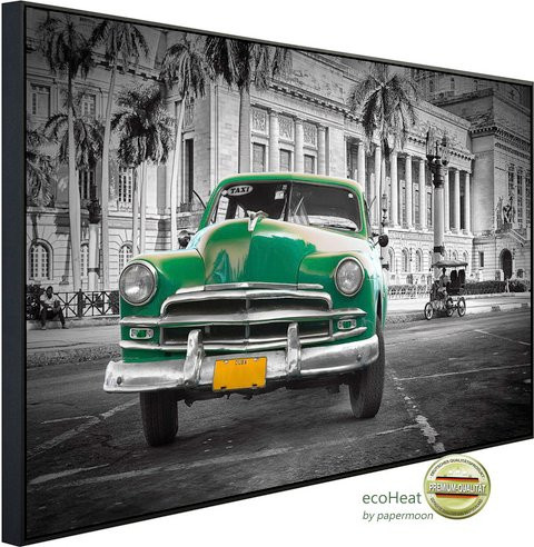 papermoon EcoHeat Infrarotheizung Oldtimer Havanna in Bunt mit Matt-Effekt, App-Steuerung und Überhitzungsschutz - Bild 1