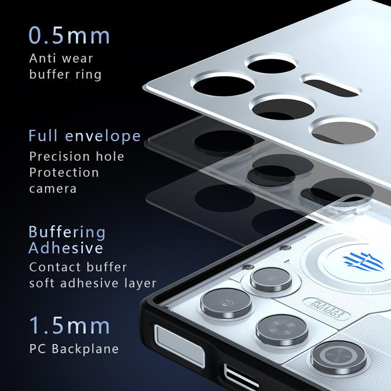 Stoßfeste Schutzhülle für ZTE Nubia Red Magic 11 Air in Transparent mit mattem Hautgefühl aus PC und TPU - Bild 4
