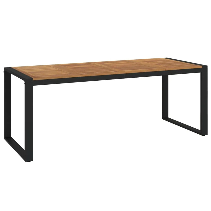 vidaXL Gartentisch aus Akazie Massivholz in Braun mit U-Form Gestell, B/T/H: 200 x 90 x 75 cm - Bild 2