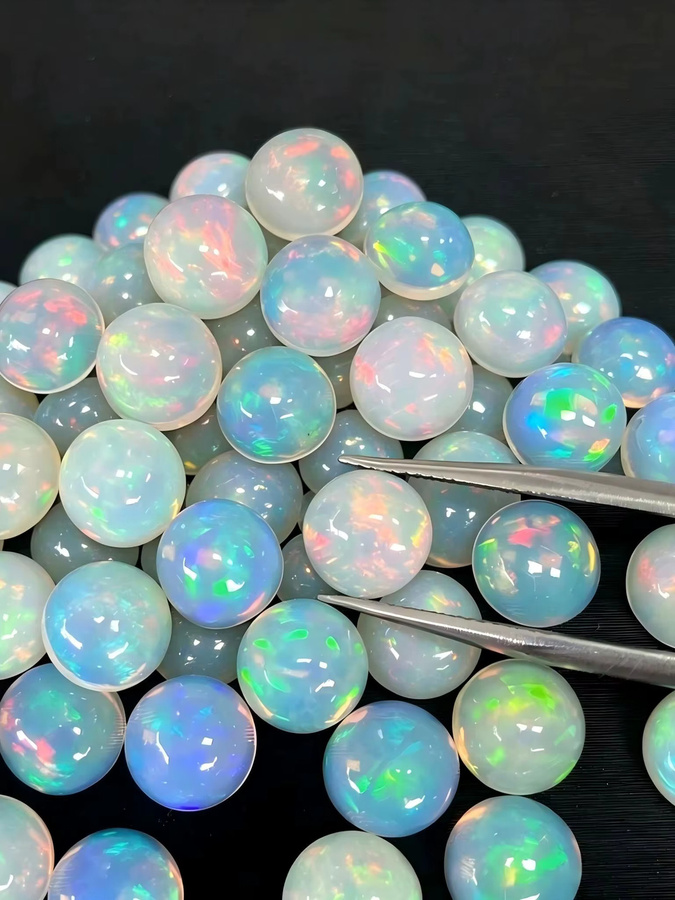 CKNZ Cabochon-Opale, runde Edelsteine, lose Steine - Bild 6