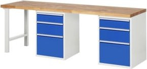 Rau Werkbank 7508A8 in Blau mit 6 Schubladen, B/T/H: 250 x 70 x 84 cm - Bild 1