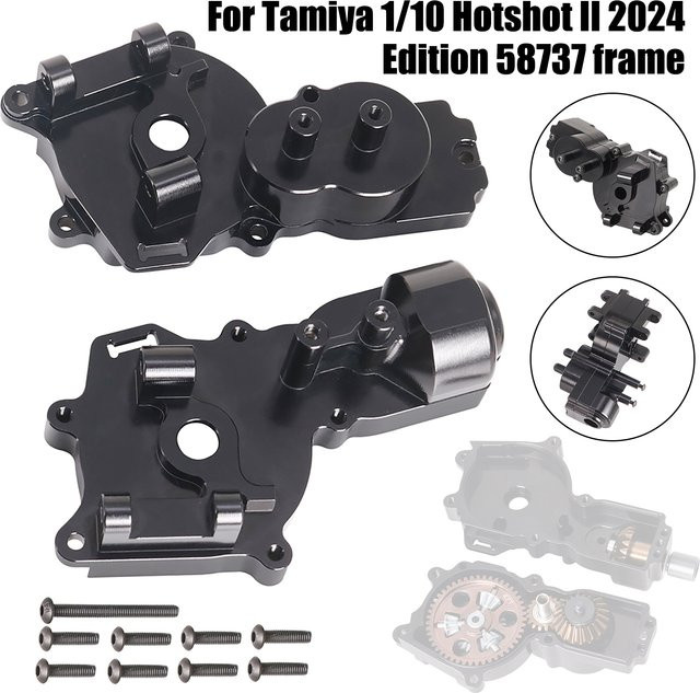 Tamiya Metallgetriebegehäuseschale, 1/10 Hotshot II 2024 Edition, Schwarz - Bild 1