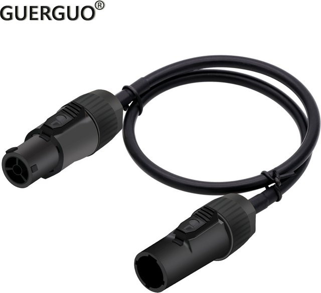 GuerGuo 3-Pin PowerCON Stecker NAC3FX-W und NAC3MX-W wasserdicht IP65 Schwarz - Bild 1