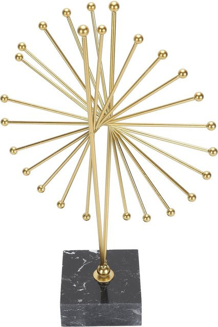 GoolRC Abstrakte Metallornamente Moderne Kunststatue in Beige und Gold für Wohnzimmer und Eingangsbereich - Bild 1