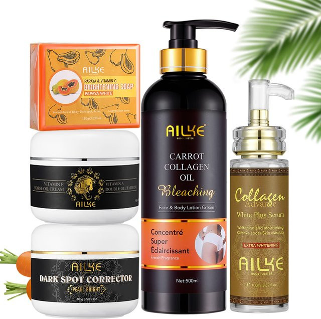 AILKE Whitening Skin Care Set Lotion, Niacinamid, Glutathion, 500 ml - Bild 1