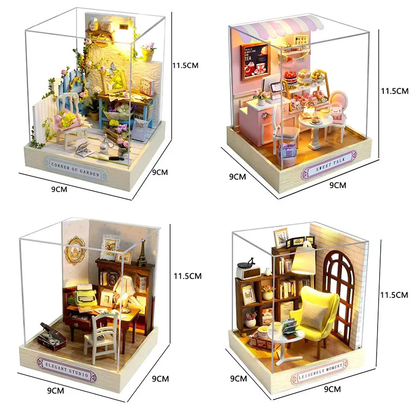 zuuton 3D Puzzle DIY Puppenhaus, Miniatur, mit LED-Beleuchtung, Holz - Bild 3