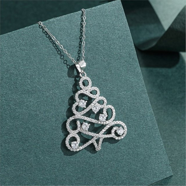 GaGa-Duck Halskette, 925 Silber, Diamant, Zirkonia, Weihnachtsbaum - Bild 1
