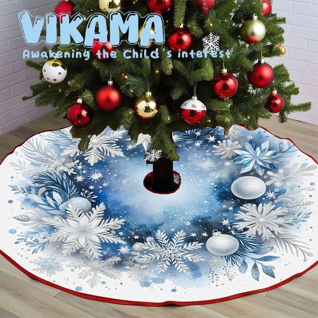 Weihnachtsbaumrock mit Schneeflockenmuster von VIKAMA in Blau - Bild 1