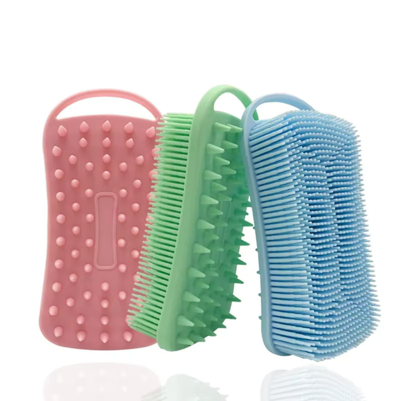 Silikon-Duschbürste, doppelseitig, Kopfhaut- und Körpermassagegerät, Unisex - Bild 2