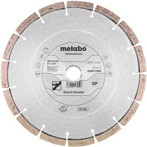 Metabo Diamanttrennscheibe GP Granit Professional Farbe Silber Durchmesser: 230 mm, Bohrungs-Ø: 22,23 mm - Bild 1