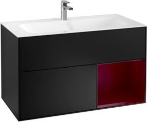 V&B Waschtischunterschrank Finion Wandbeleuchtung in Blau Lacquer B: 99,6 cm, T: 49,8 cm - Bild 1