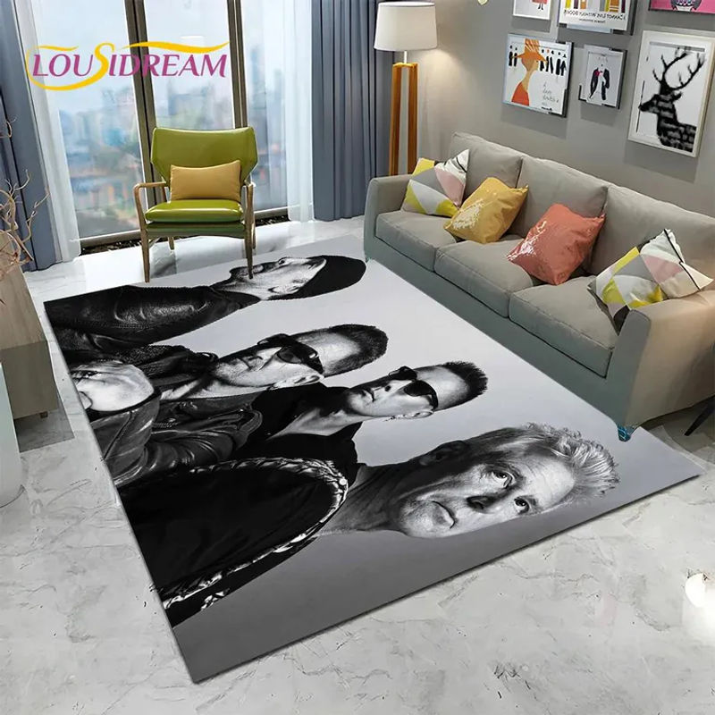 HGHT 3D-Druck U2 Rock Bang Bono Bereichsteppich, rutschfeste und waschbare Bodenmatte aus Polyester, Schwarz, B/T: 60 x 40 cm - Bild 2