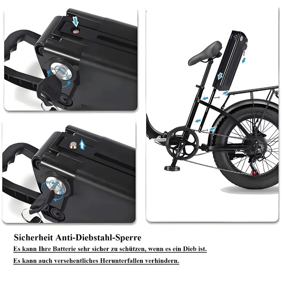 Silver Fish Li-Ionen-Akku 36V 15Ah für E-Bikes mit integriertem BMS und 2A-Ladegerät in Schwarz - Bild 6