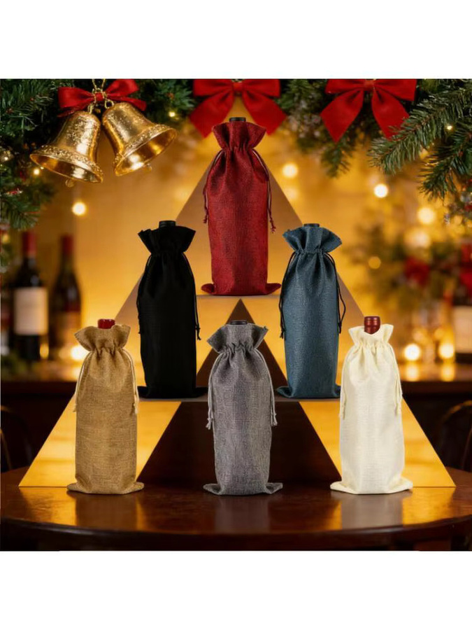 Mehrfarbige Weinbeutel aus Jute für Weihnachten, Hochzeiten und Geburtstage - Bild 7