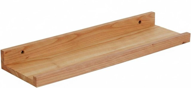 Relaxdays Wandregal aus Walnussholz in Braun, B: 40 cm, T: 15 cm, H: 5 cm - Bild 1