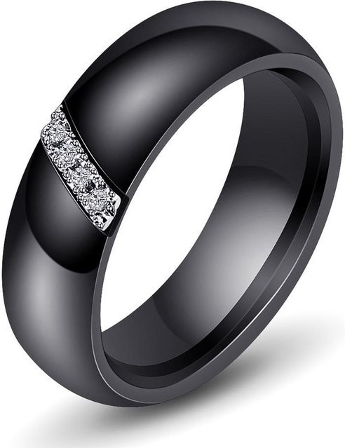 the BAY Keramikring, Zirkonia-Einlage, Schwarz, Damen, Size 7 - Bild 1