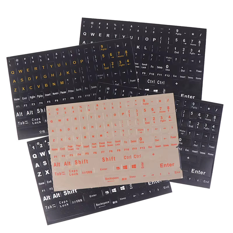 Wasserdichte Tastatur-Aufkleber mit englischem Alphabet und 120 Tasten in Schwarz - Bild 2