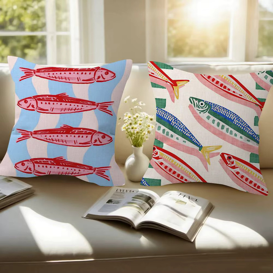 CoastalCharm Kissenbezug Sardine Can in Multicolour, B/H: 45 x 45 cm - Bild 2