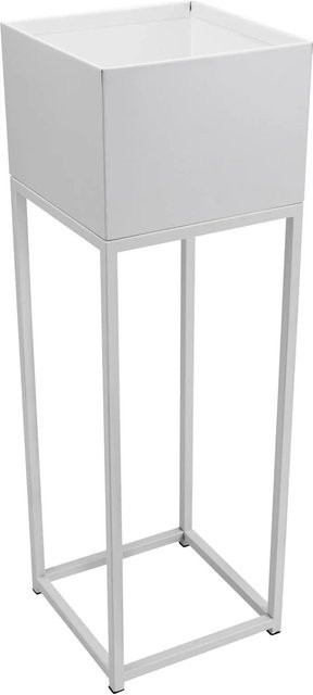 Vivanno Blumentopf Elevate Square aus Stahlblech in Weiß, B/T/H: 25 x 25 x 79 cm - Bild 1